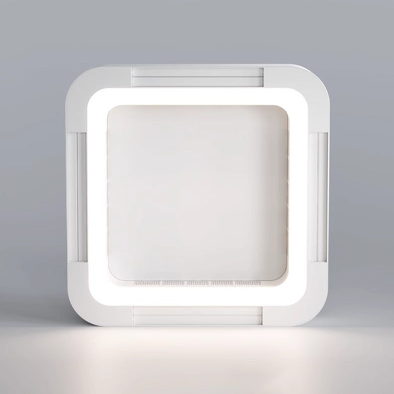 White Acrylic Square LED Ceiling Fan Light Chandelier for Bedrooms