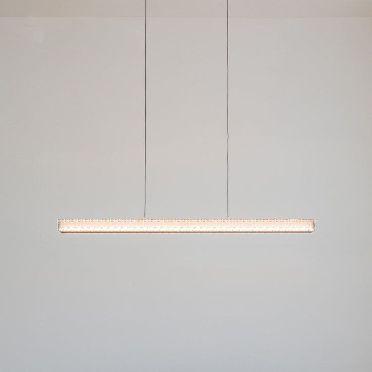 Sleek Aluminum Acrylic Linear LED Chandelier for Dining Room Island