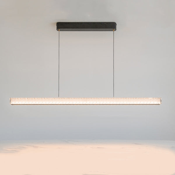 Sleek Aluminum Acrylic Linear LED Chandelier for Dining Room Island
