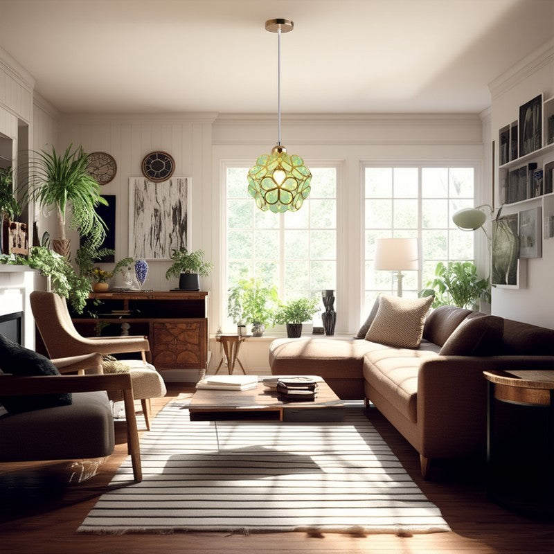 Scandinavian Hexagon Iron Chandelier Pendant Light for Dining Room