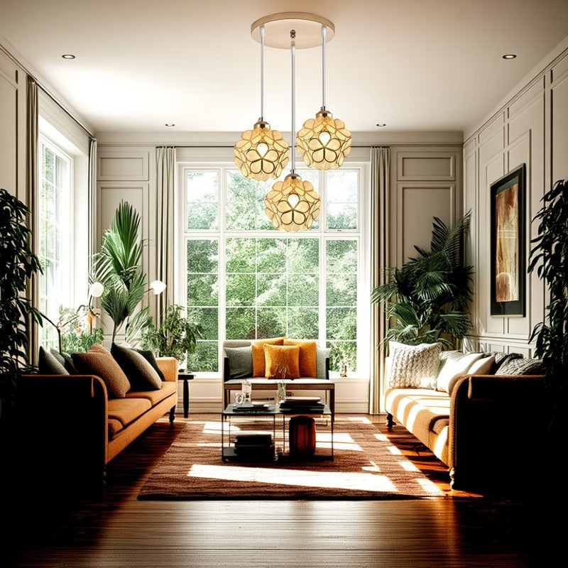 Scandinavian Hexagon Iron Chandelier Pendant Light for Dining Room