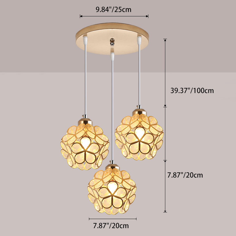 Scandinavian Hexagon Iron Chandelier Pendant Light for Dining Room