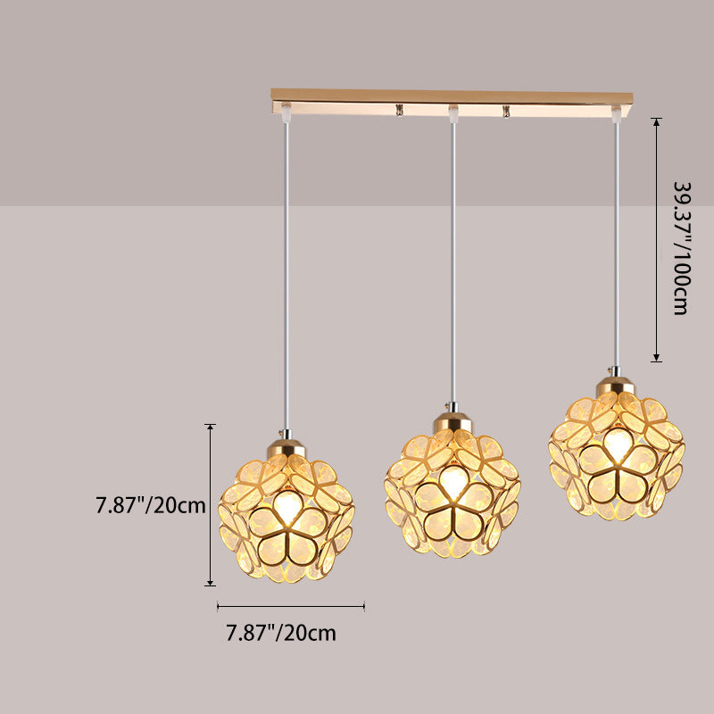 Scandinavian Hexagon Iron Chandelier Pendant Light for Dining Room