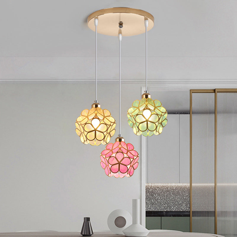 Scandinavian Hexagon Iron Chandelier Pendant Light for Dining Room
