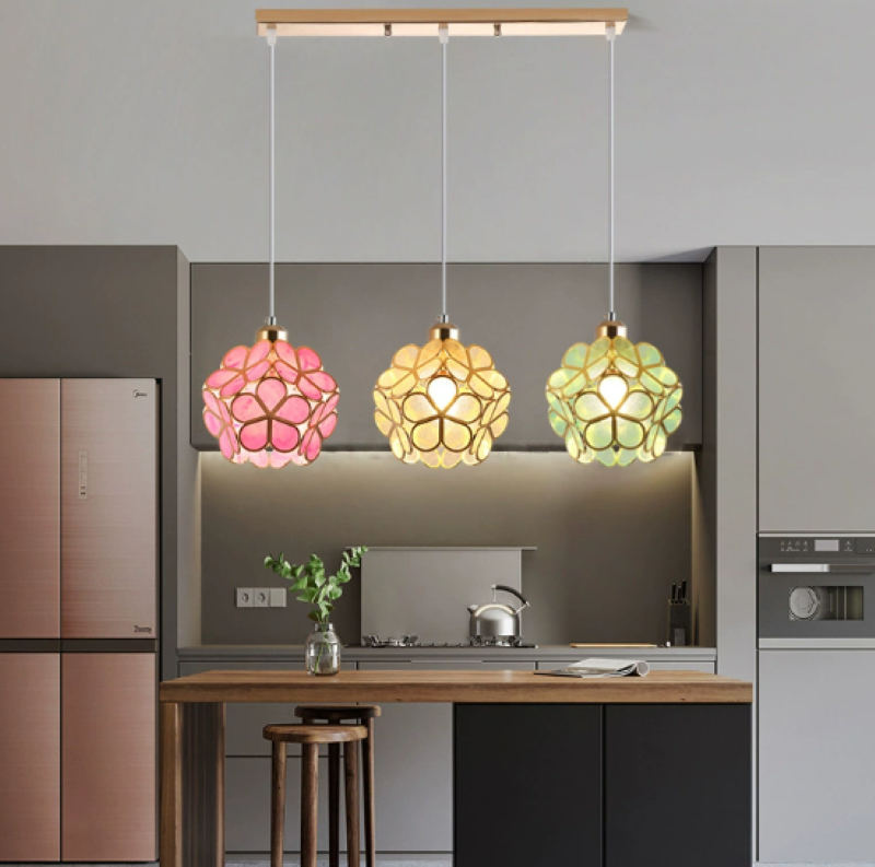 Scandinavian Hexagon Iron Chandelier Pendant Light for Dining Room
