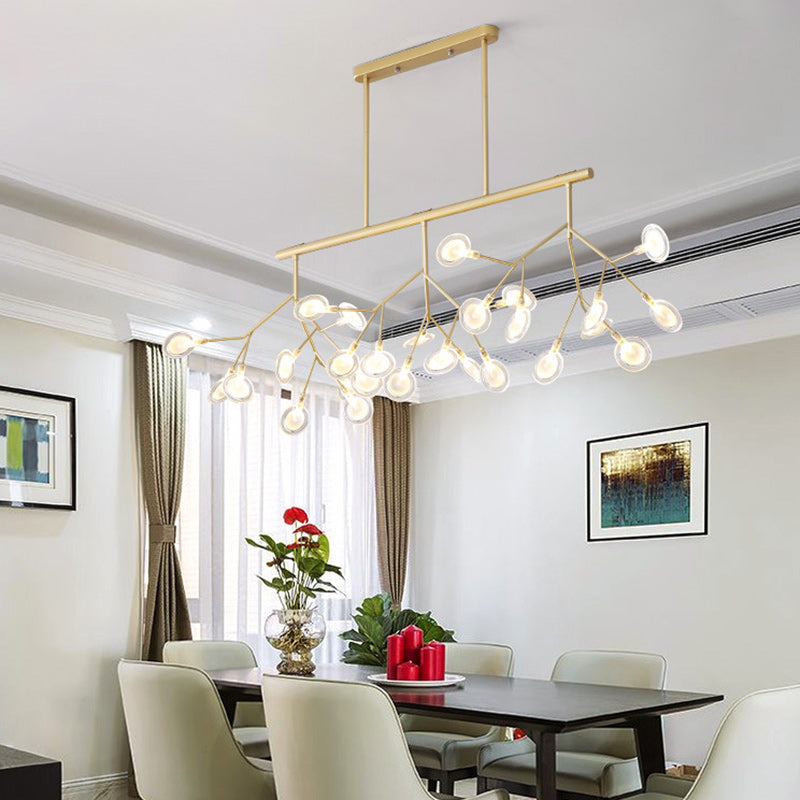 Scandinavian Iron Acrylic Chandelier Pendant Light for Living Room