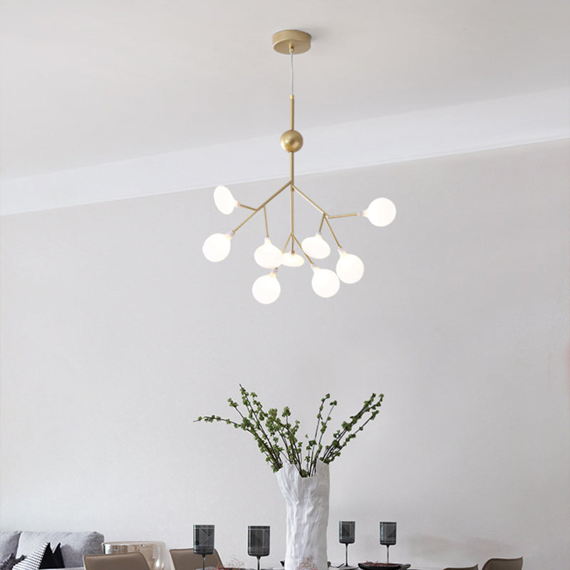 Scandinavian Iron Acrylic Chandelier Pendant Light for Living Room
