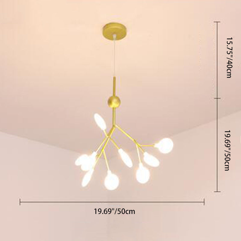 Scandinavian Iron Acrylic Chandelier Pendant Light for Living Room