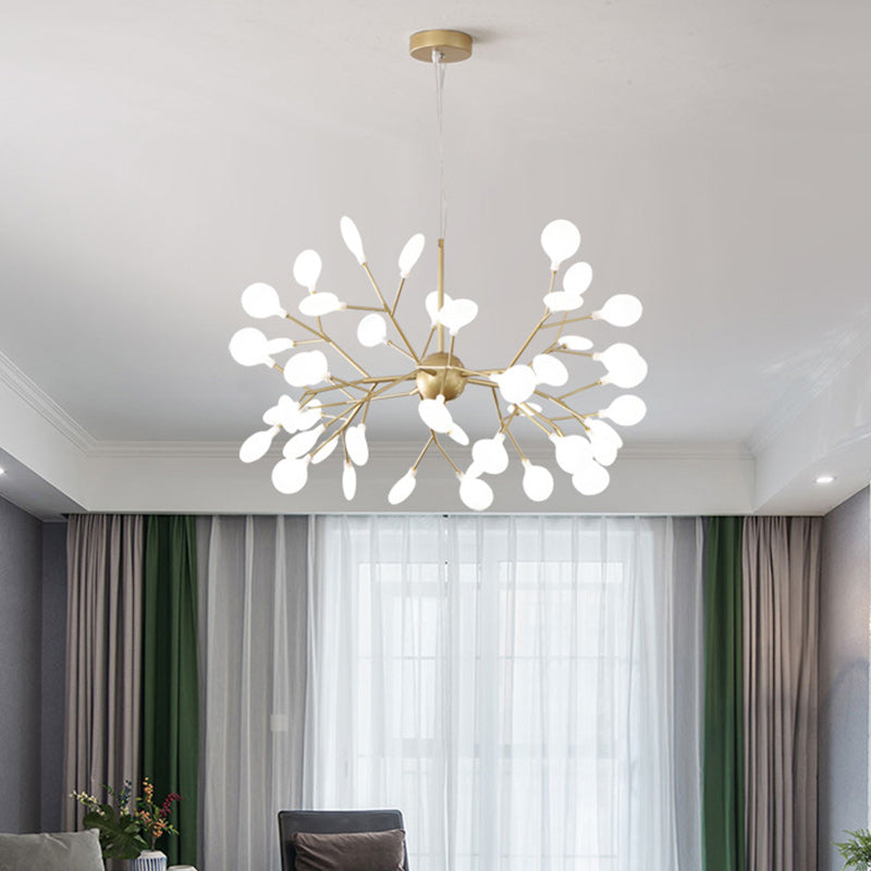 Scandinavian Iron Acrylic Chandelier Pendant Light for Living Room