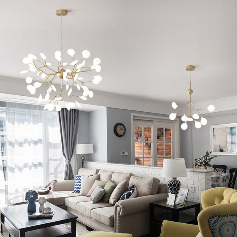 Scandinavian Iron Acrylic Chandelier Pendant Light for Living Room