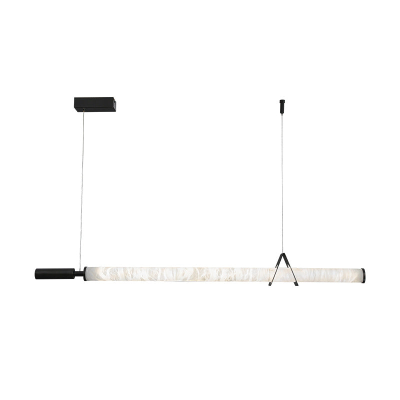 Stylish Marble Copper Cylindrical LED Chandelier for Modern Living Rooms