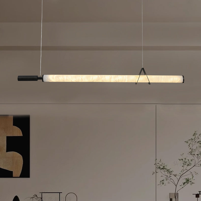Stylish Marble Copper Cylindrical LED Chandelier for Modern Living Rooms