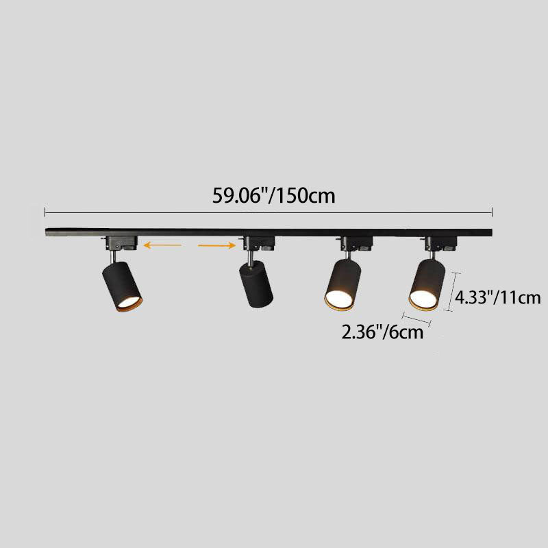 Sleek Black Tubular LED Flush Mount Track Lighting for Contemporary Homes