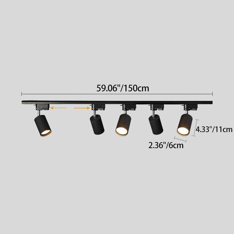 Sleek Black Tubular LED Flush Mount Track Lighting for Contemporary Homes