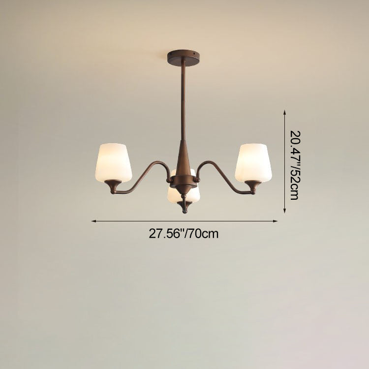 Rustic French Iron & Glass Branch Chandelier, 3/6/8/10 Lights, Living Room