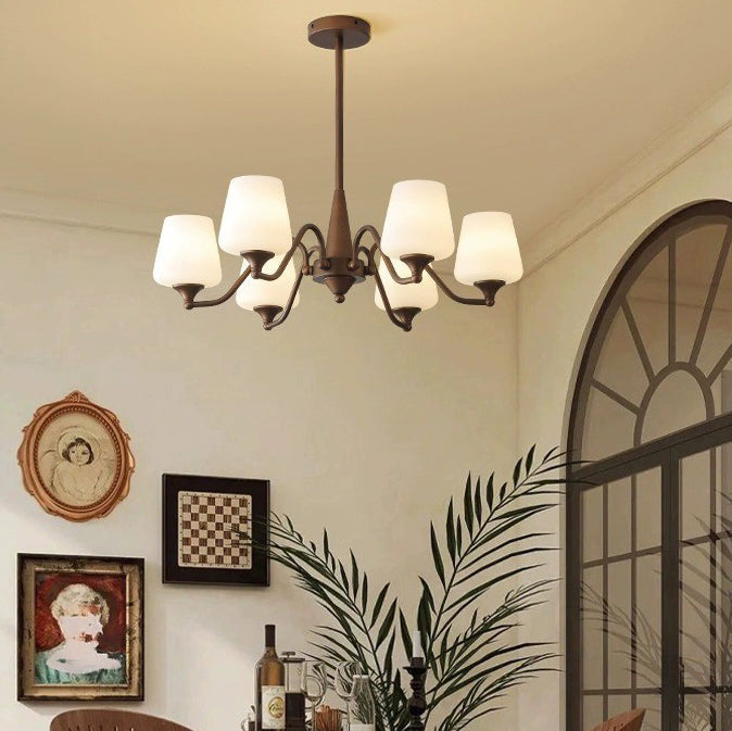 Rustic French Iron & Glass Branch Chandelier, 3/6/8/10 Lights, Living Room