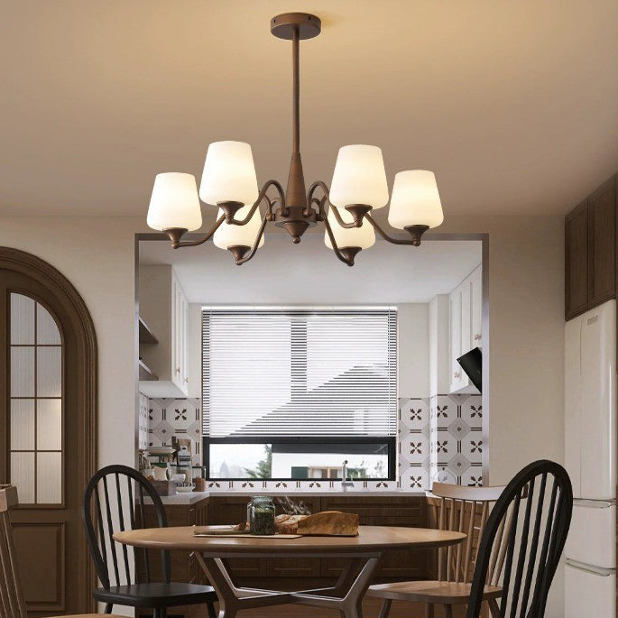 Rustic French Iron & Glass Branch Chandelier, 3/6/8/10 Lights, Living Room