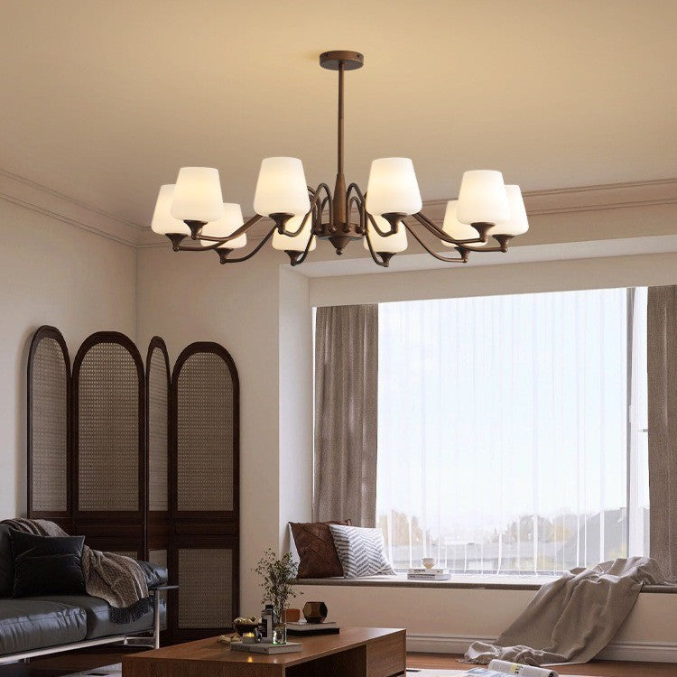 Rustic French Iron & Glass Branch Chandelier, 3/6/8/10 Lights, Living Room