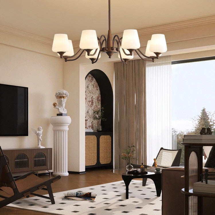 Rustic French Iron & Glass Branch Chandelier, 3/6/8/10 Lights, Living Room