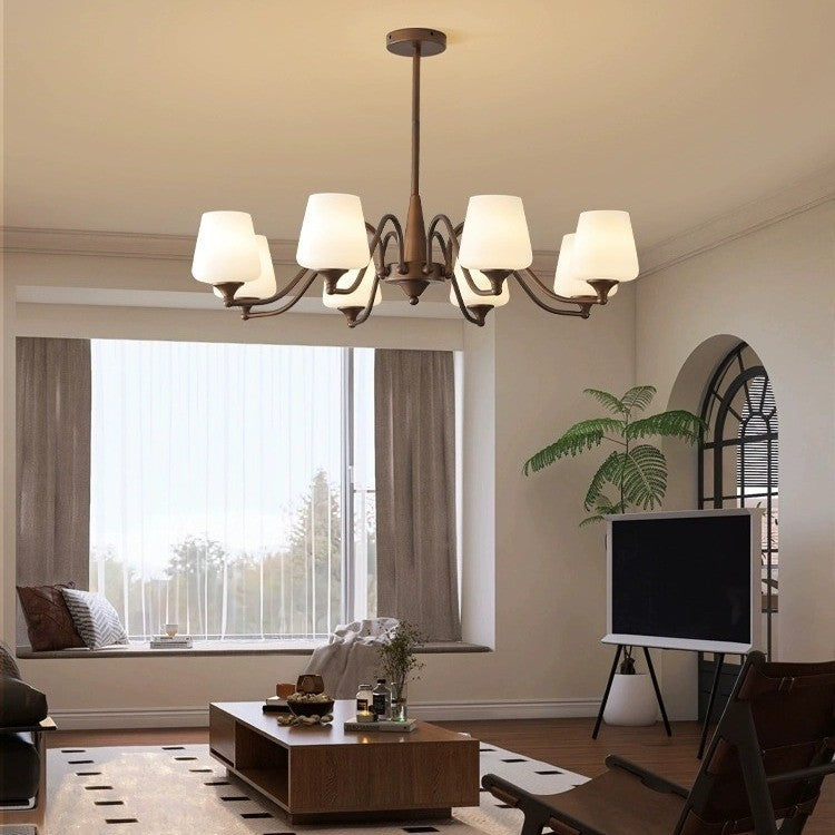 Rustic French Iron & Glass Branch Chandelier, 3/6/8/10 Lights, Living Room