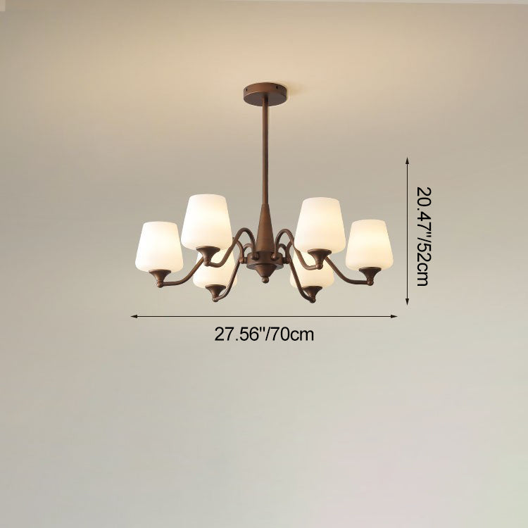 Rustic French Iron & Glass Branch Chandelier, 3/6/8/10 Lights, Living Room
