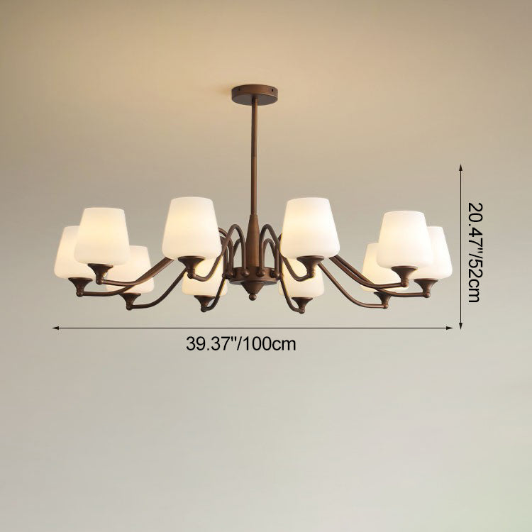 Rustic French Iron & Glass Branch Chandelier, 3/6/8/10 Lights, Living Room
