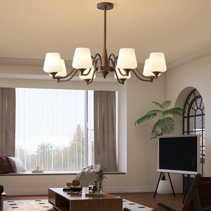 Rustic French Iron & Glass Branch Chandelier, 3/6/8/10 Lights, Living Room
