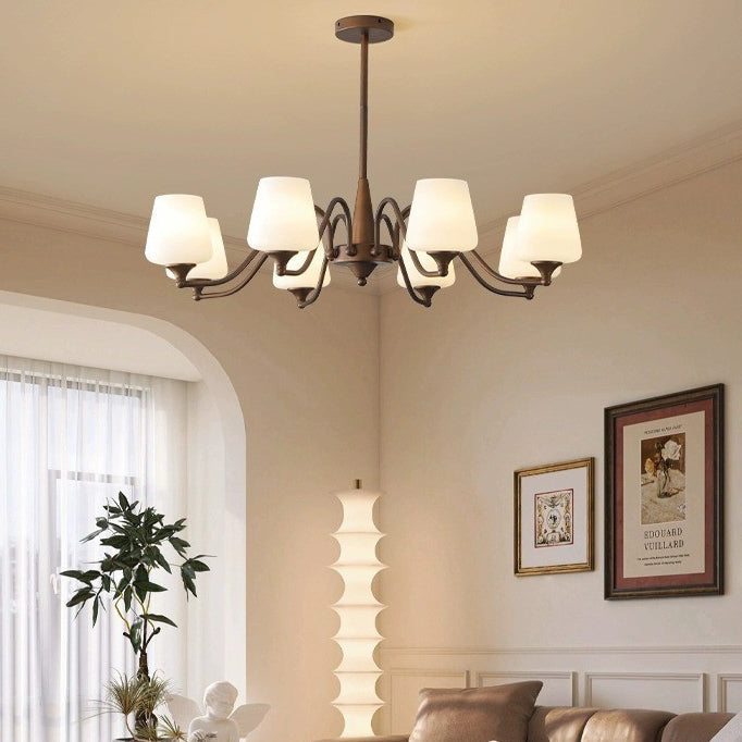 Rustic French Iron & Glass Branch Chandelier, 3/6/8/10 Lights, Living Room