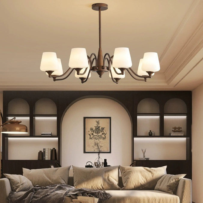Rustic French Iron & Glass Branch Chandelier, 3/6/8/10 Lights, Living Room