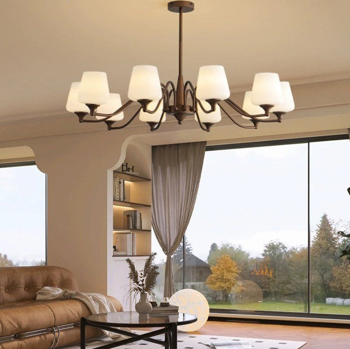 Rustic French Iron & Glass Branch Chandelier, 3/6/8/10 Lights, Living Room