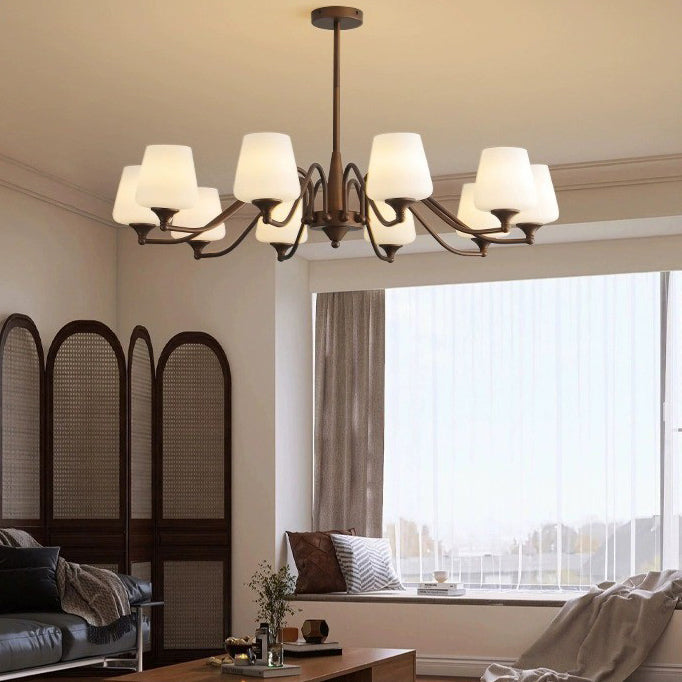 Rustic French Iron & Glass Branch Chandelier, 3/6/8/10 Lights, Living Room