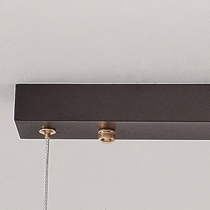 Elegant Black Iron & Stainless Steel Rectangular LED Chandelier for Dining Room & Living Room