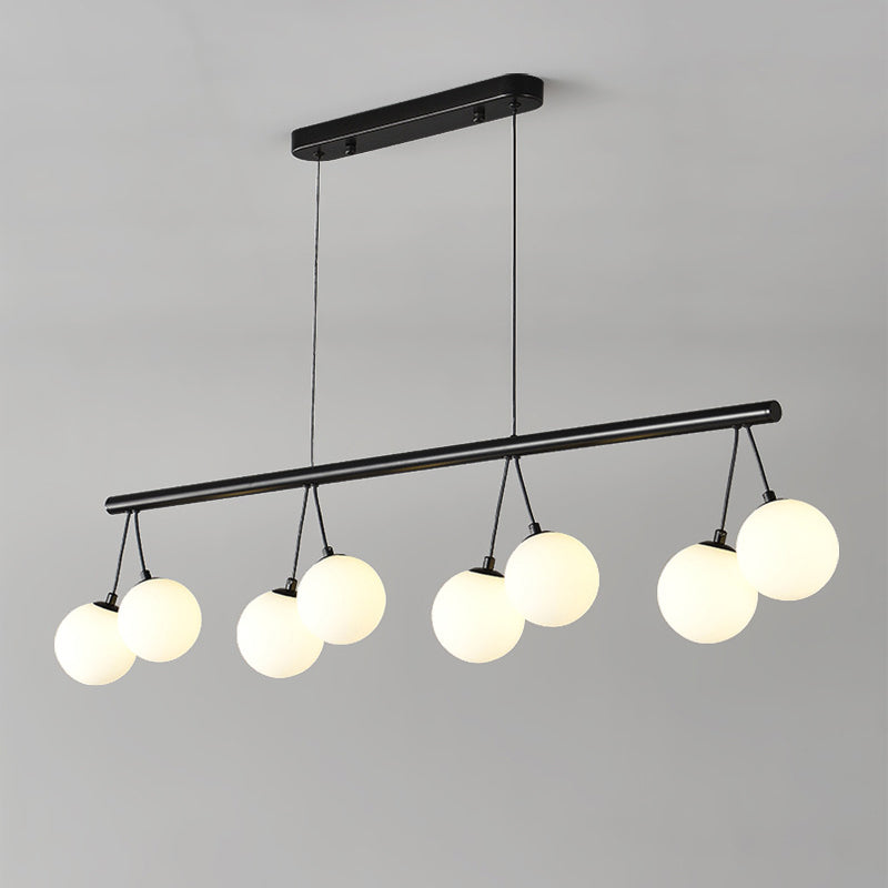Nordic Style Iron and Glass 8/10/14-Light Linear Chandelier for Home
