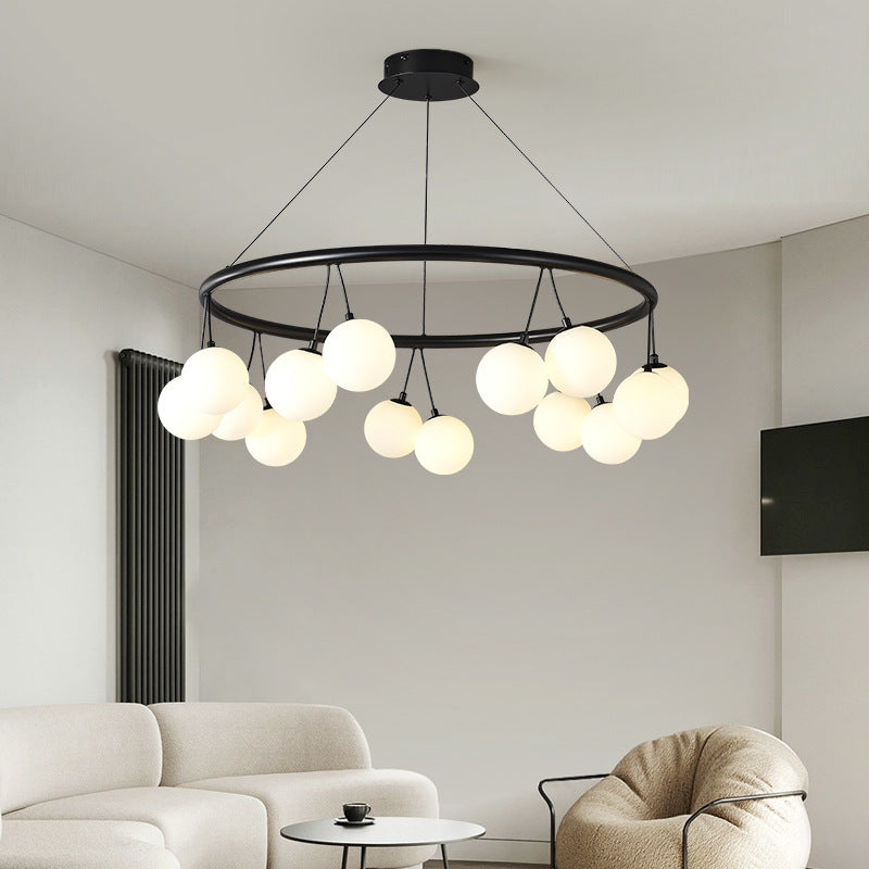 Nordic Style Iron and Glass 8/10/14-Light Linear Chandelier for Home