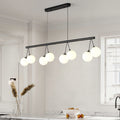 Nordic Style Iron and Glass 8/10/14-Light Linear Chandelier for Home