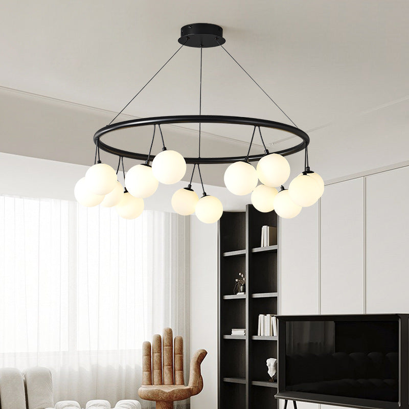 Nordic Style Iron and Glass 8/10/14-Light Linear Chandelier for Home