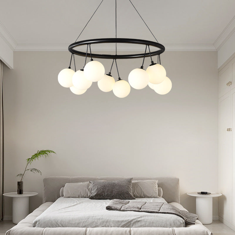 Nordic Style Iron and Glass 8/10/14-Light Linear Chandelier for Home
