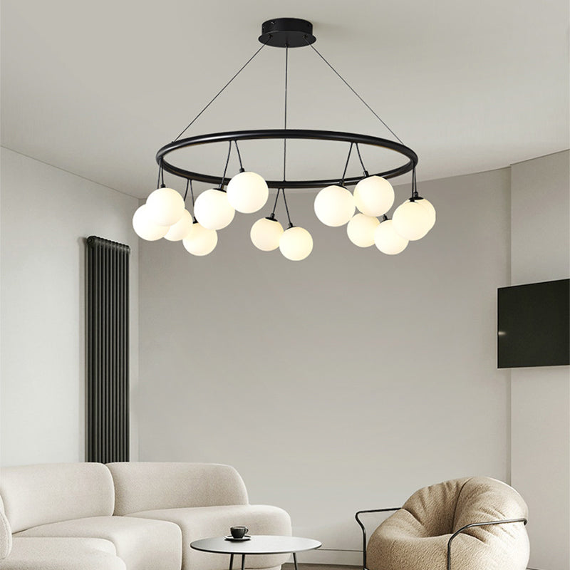Nordic Style Iron and Glass 8/10/14-Light Linear Chandelier for Home