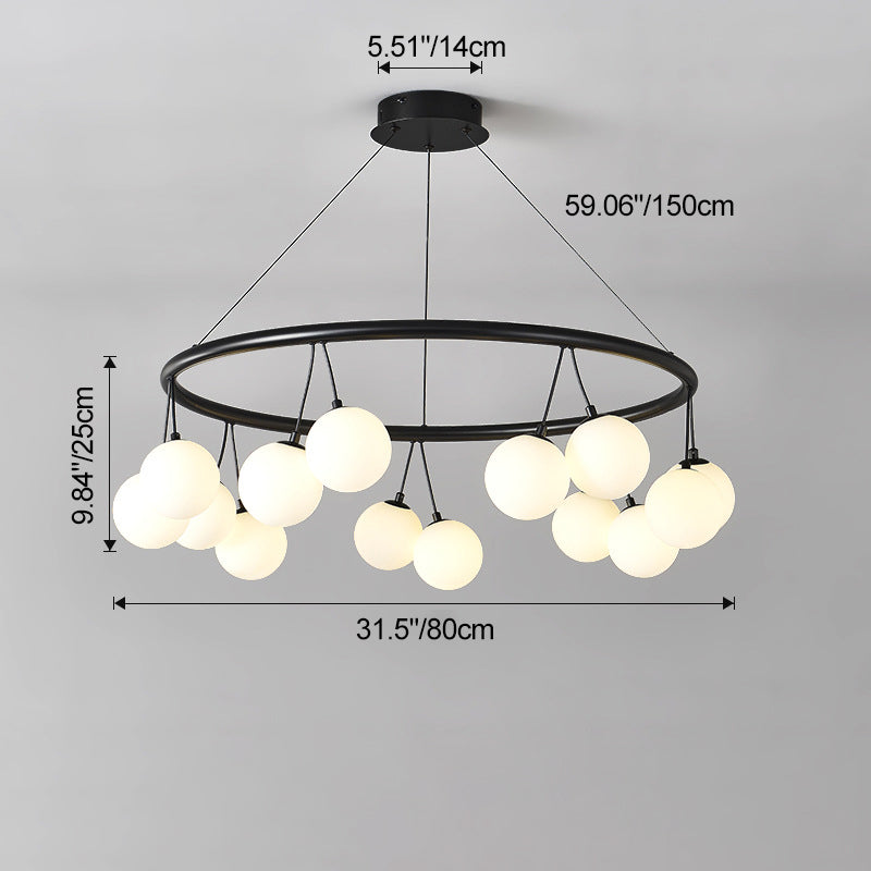 Nordic Style Iron and Glass 8/10/14-Light Linear Chandelier for Home