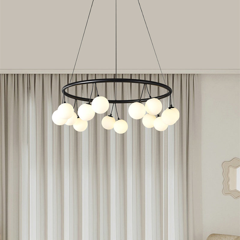 Nordic Style Iron and Glass 8/10/14-Light Linear Chandelier for Home