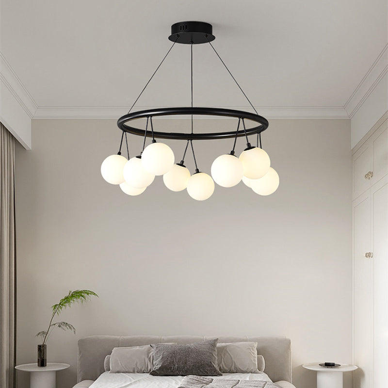 Nordic Style Iron and Glass 8/10/14-Light Linear Chandelier for Home