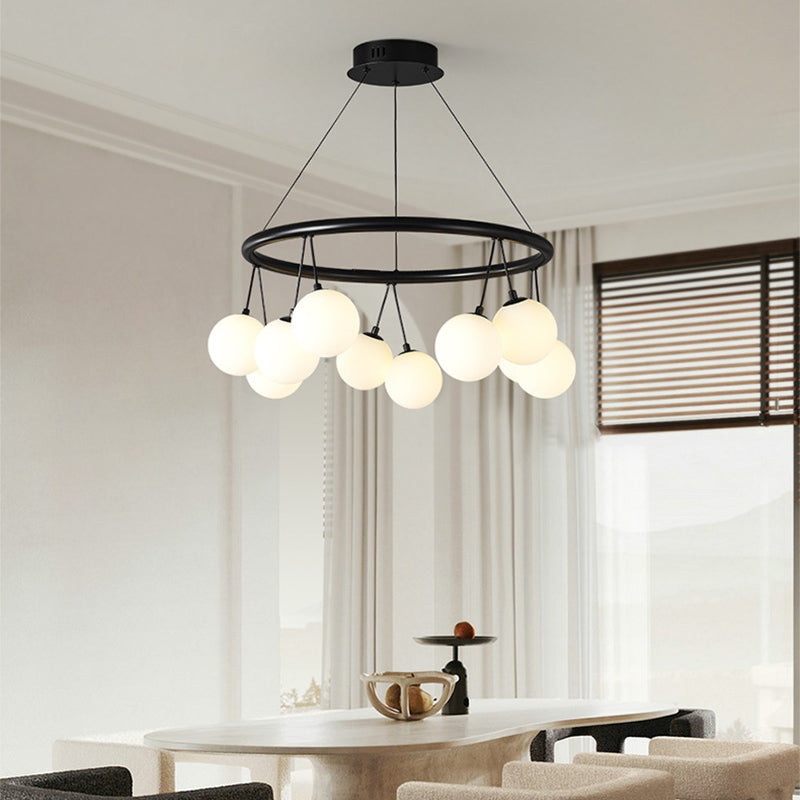 Nordic Style Iron and Glass 8/10/14-Light Linear Chandelier for Home