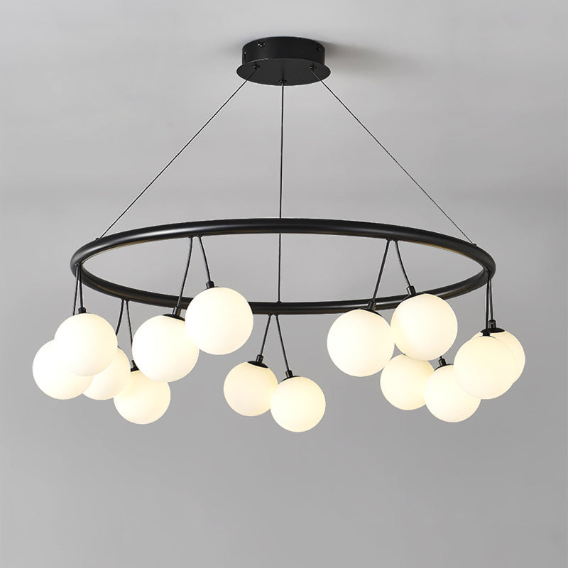 Nordic Style Iron and Glass 8/10/14-Light Linear Chandelier for Home