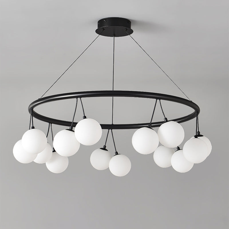 Nordic Style Iron and Glass 8/10/14-Light Linear Chandelier for Home