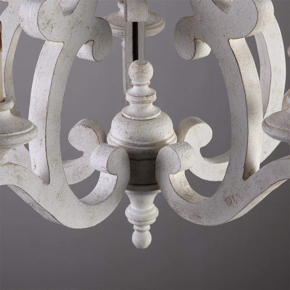 Rustic Wood & Metal Branch 5-Light Chandelier for Farmhouse Living Room
