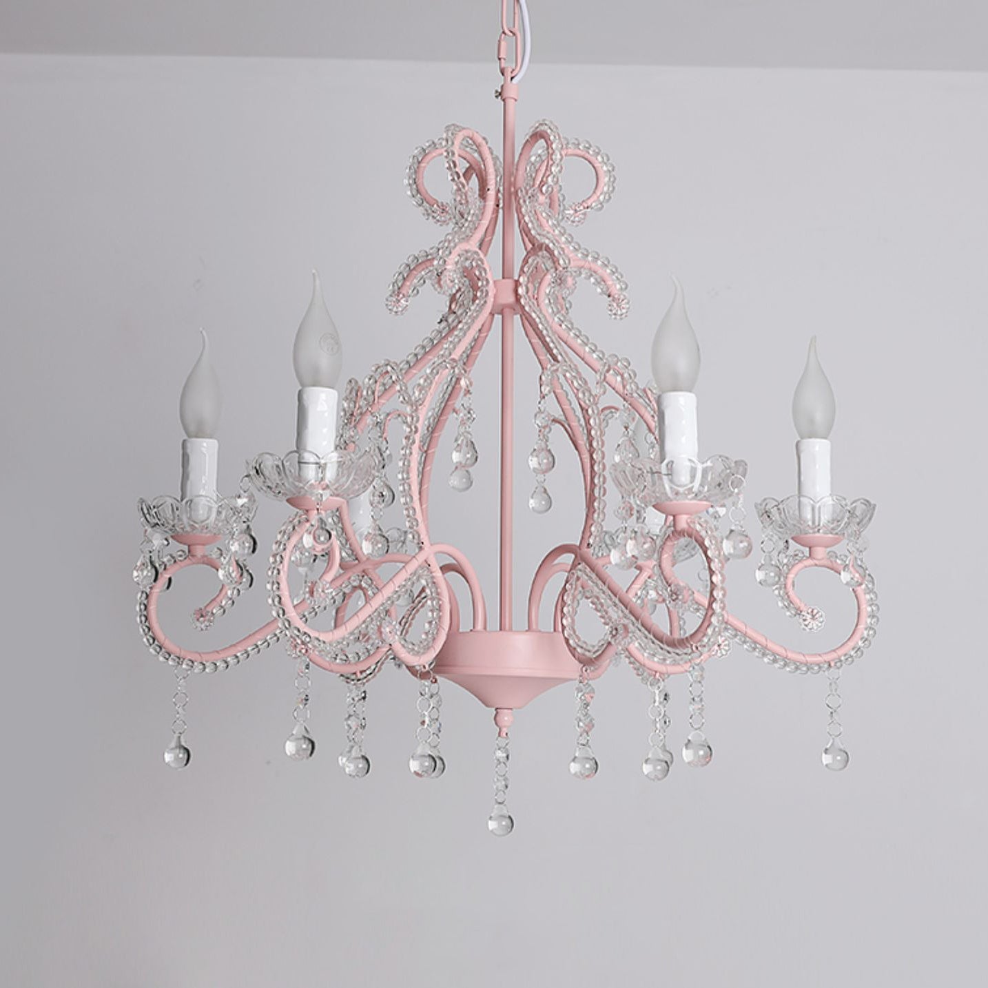 Rustic Farmhouse 6-Light Crystal Iron Branch Chandelier for Dining Room