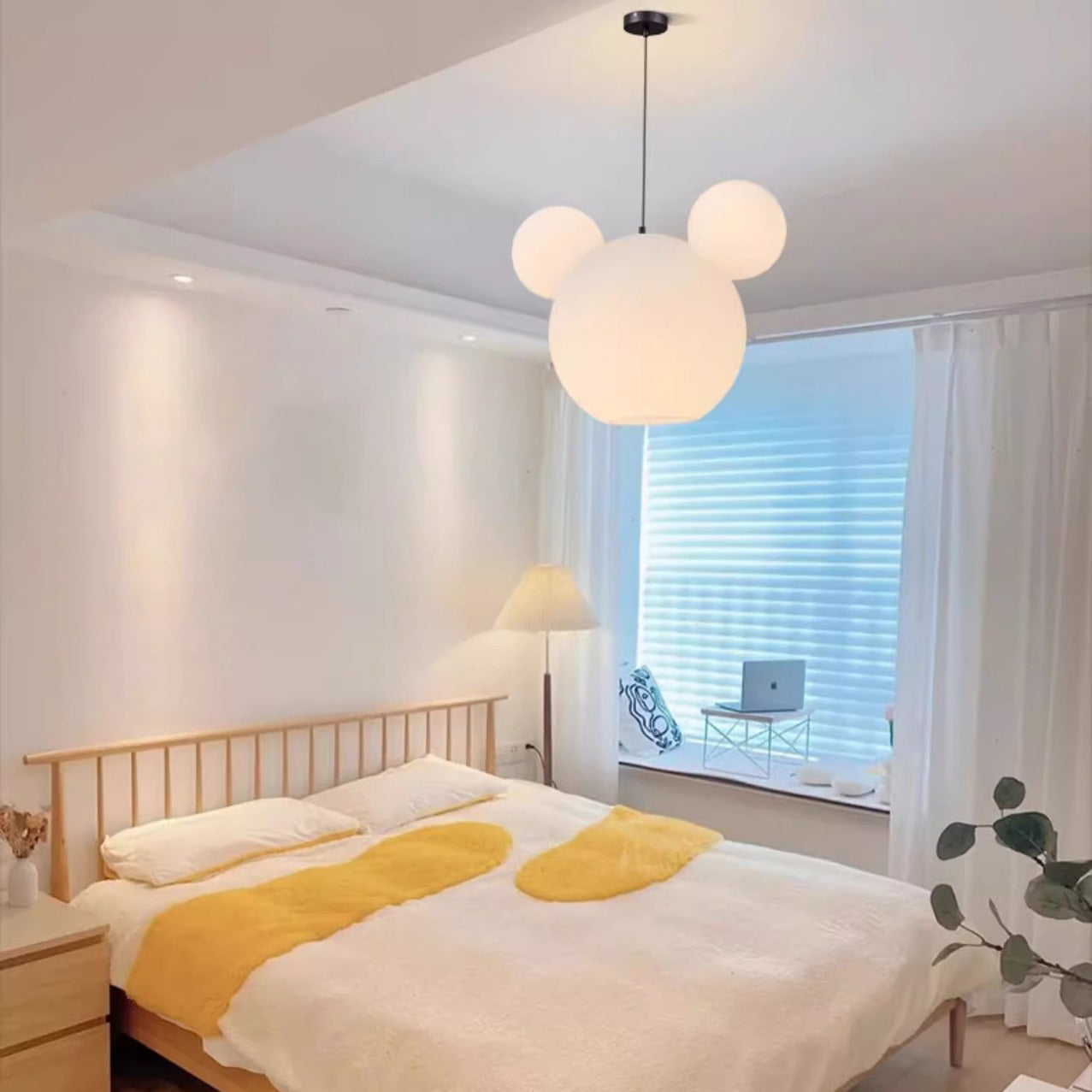 Chic PE Iron Art Deco 3-Light Round Chandelier for Kids' Bedroom & Playroom