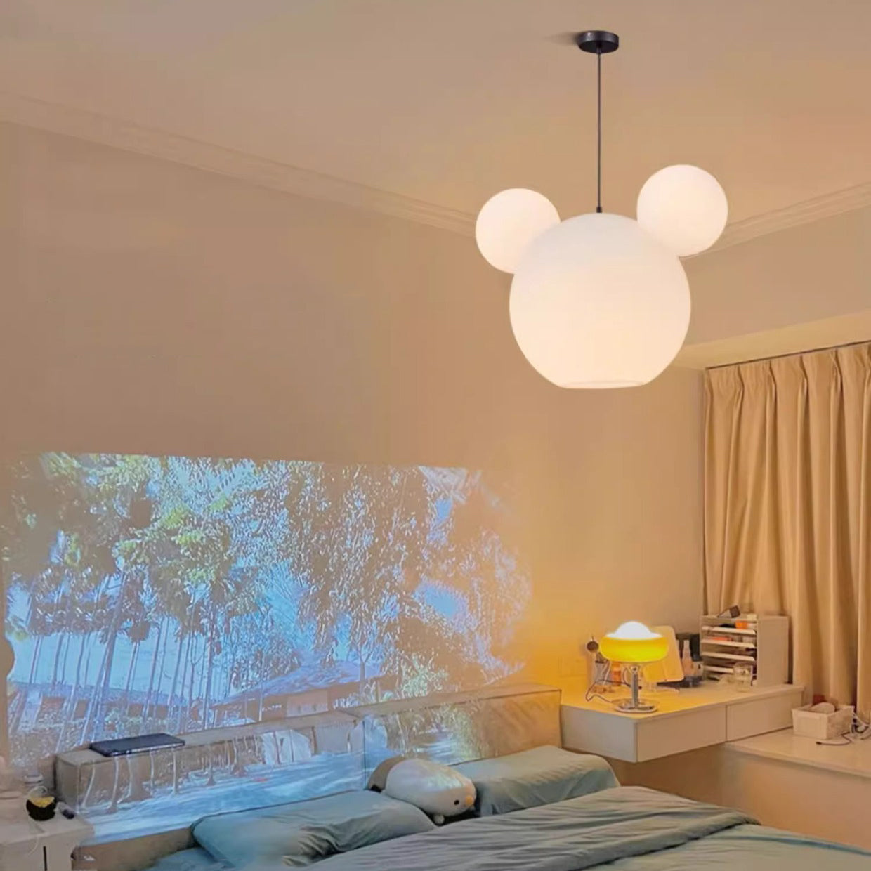 Chic PE Iron Art Deco 3-Light Round Chandelier for Kids' Bedroom & Playroom