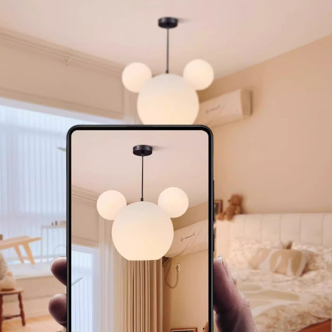 Chic PE Iron Art Deco 3-Light Round Chandelier for Kids' Bedroom & Playroom
