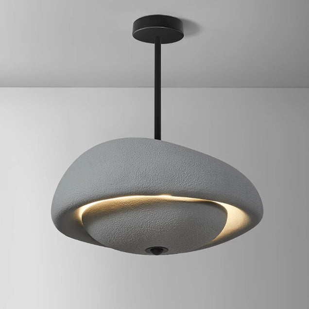 Irregular Round Traditional Japanese Resin 3-Light Chandelier for Home